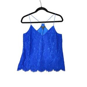 NWT J. Crew Bright Blue Floral Lace Cami Tank Top Size 2 Feminine Romantic